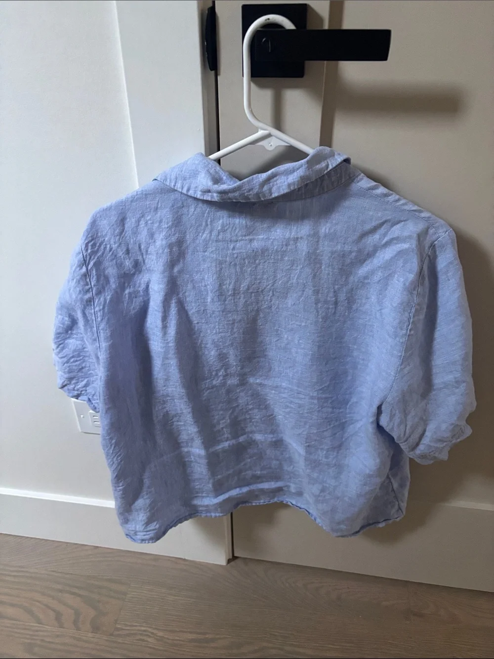 J. Crew Light Blue Linen popover